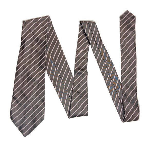 Gant Silk Repp Tie Men’s Long 62.5” Brown Pink Stripe Preppy Designer Wide New - Picture 2 of 4